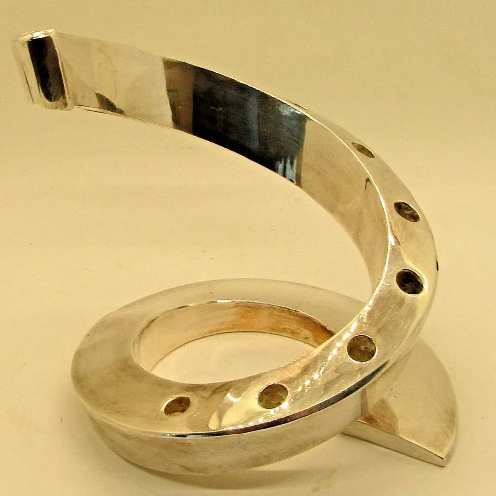 Dansk Jens Quistgaard Spiral Danish Modern Silver Plate Tapered Candle Holder - Picture 5 of 10